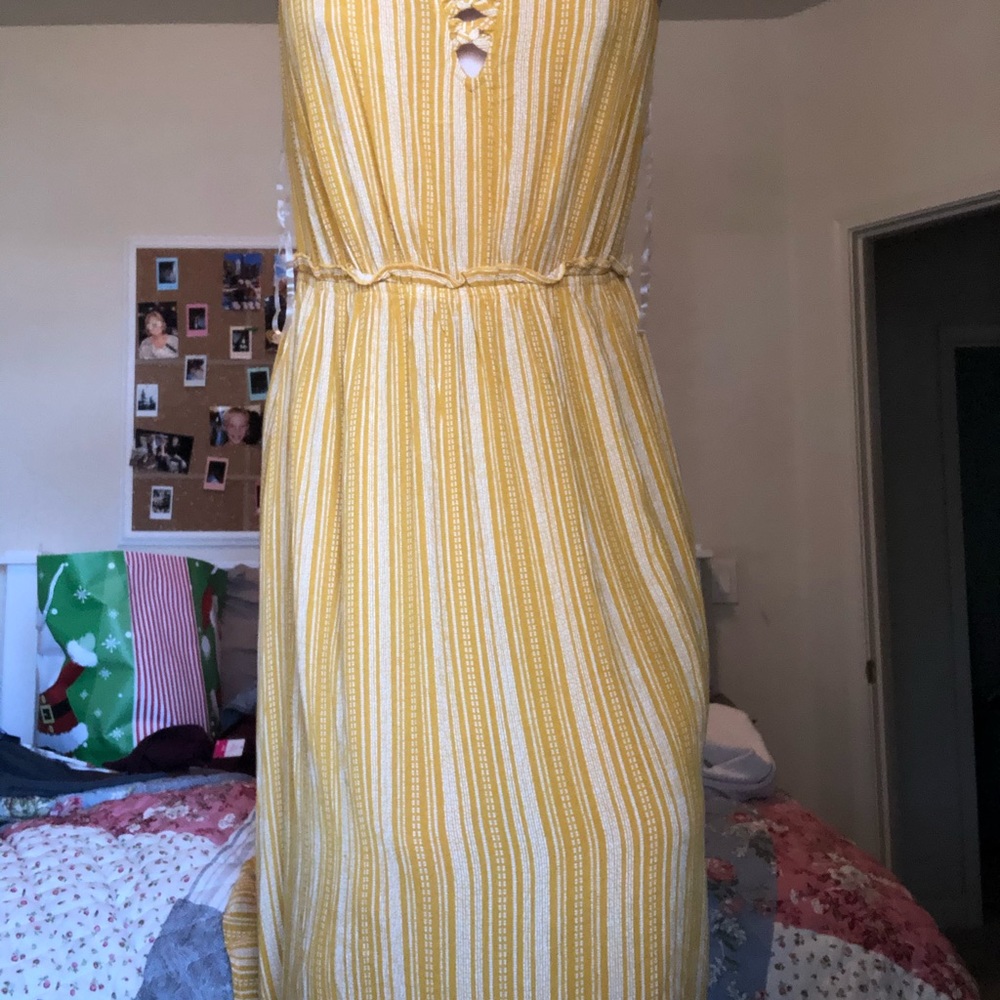 Striped Yellow knee length Sundress